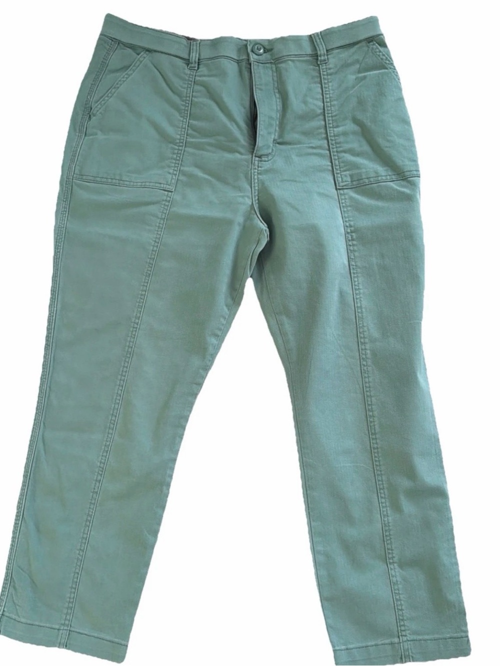 LEE Women’s Regular Fit Straight Leg Mid Rise Ankle Cut Pants Green Size 14R